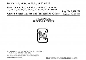 South Carolina Block C Trademark Registration