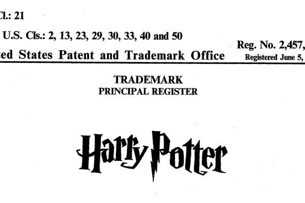 Harry Potter Trademark Certificate