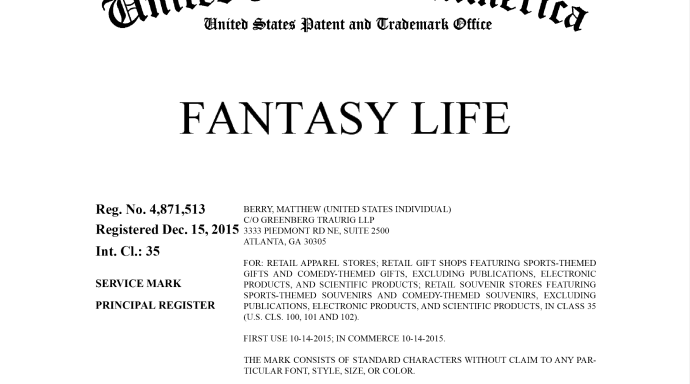 an image of the FANTASY LIFE Trademark Registration